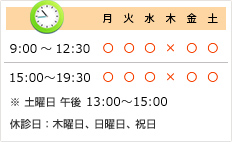 診療時間のご案内